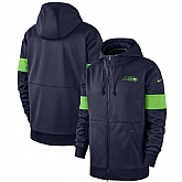 Seattle Seahawks Nike Sideline Performance Full Zip Hoodie College Navy,baseball caps,new era cap wholesale,wholesale hats